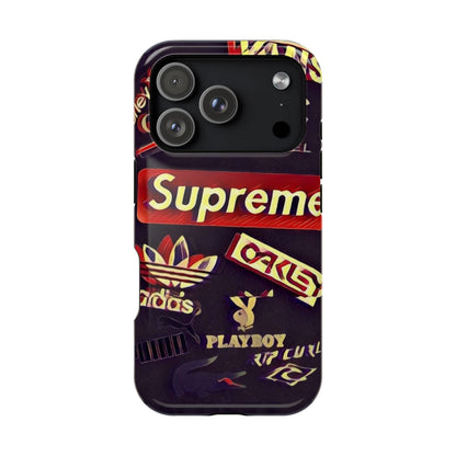 Supreme Impact-Resistant Phone Case — Streetwear Logo Collage