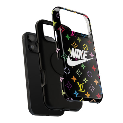 Rainbow Monogram Pattern Phone Case | Impact-Resistant Case