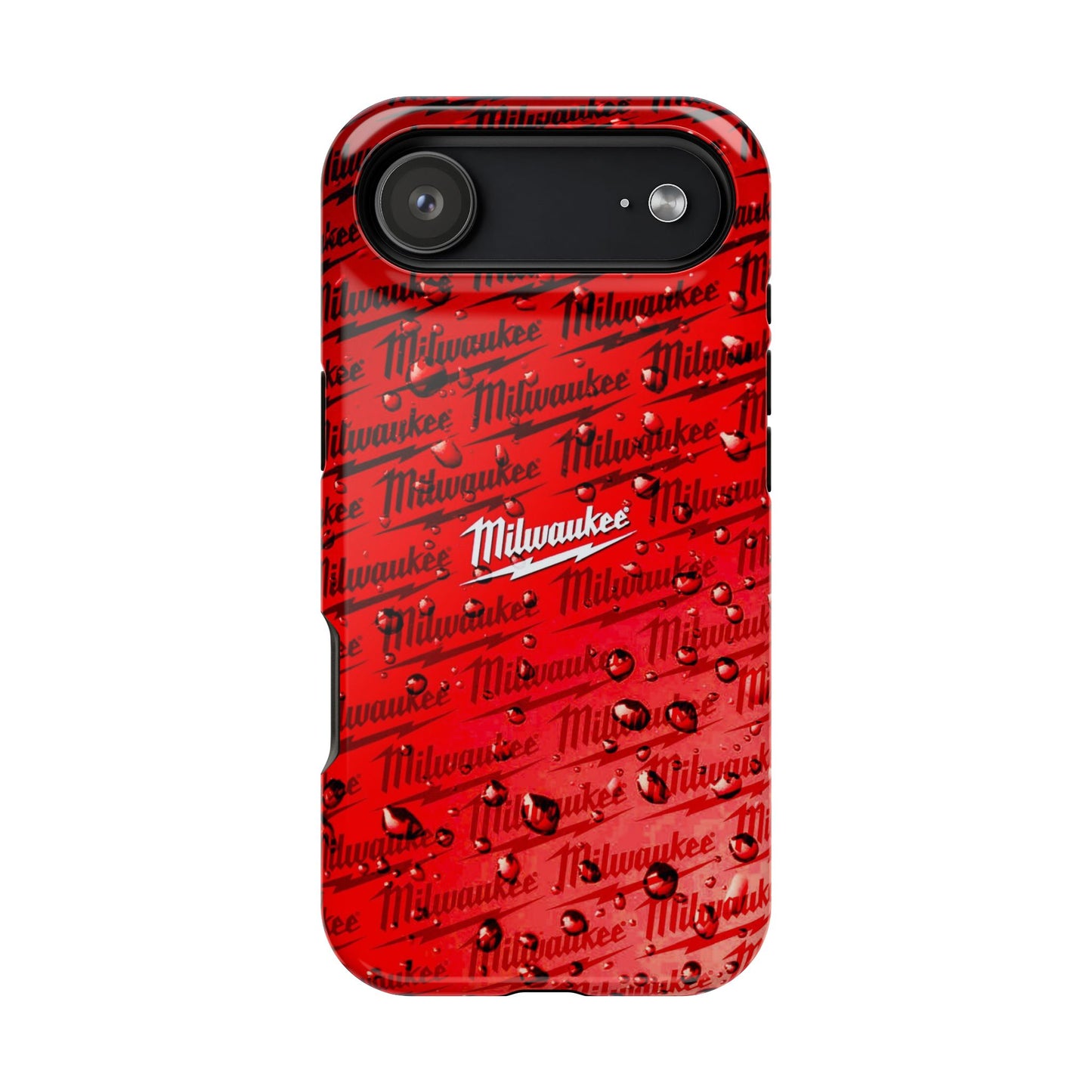 Red Script Logo Pattern phone case | Impact-Resistant Case