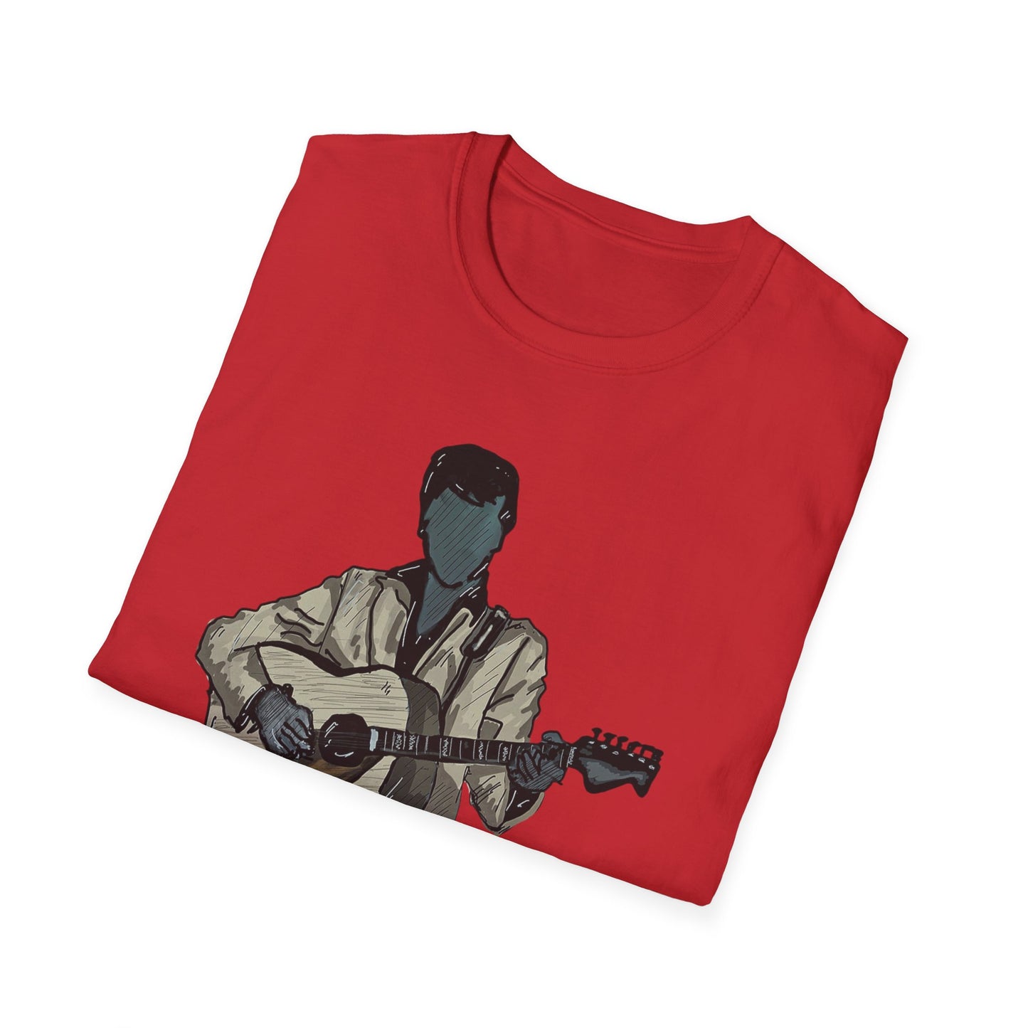 Elvis Graphic T-Shirt — Acoustic Music Tee with Color Icon Accents