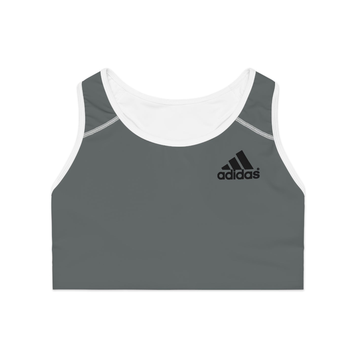 Gray Athletic Logo Sports Bra | Racerback Activewear
