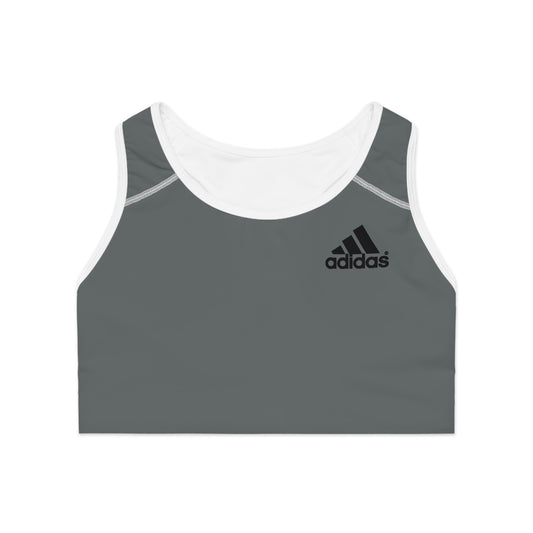 Gray Athletic Logo Sports Bra | Racerback Activewear