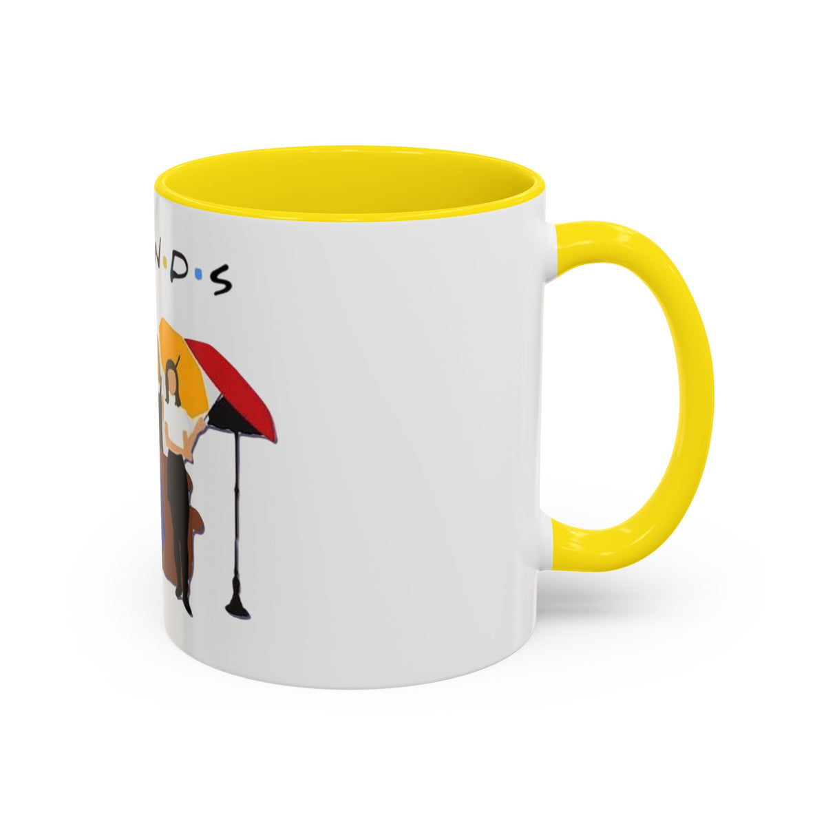 Friends TV Show Inspired Coffee Mug — Cast Silhouette with Umbrellas, 11/15oz Accent Mug