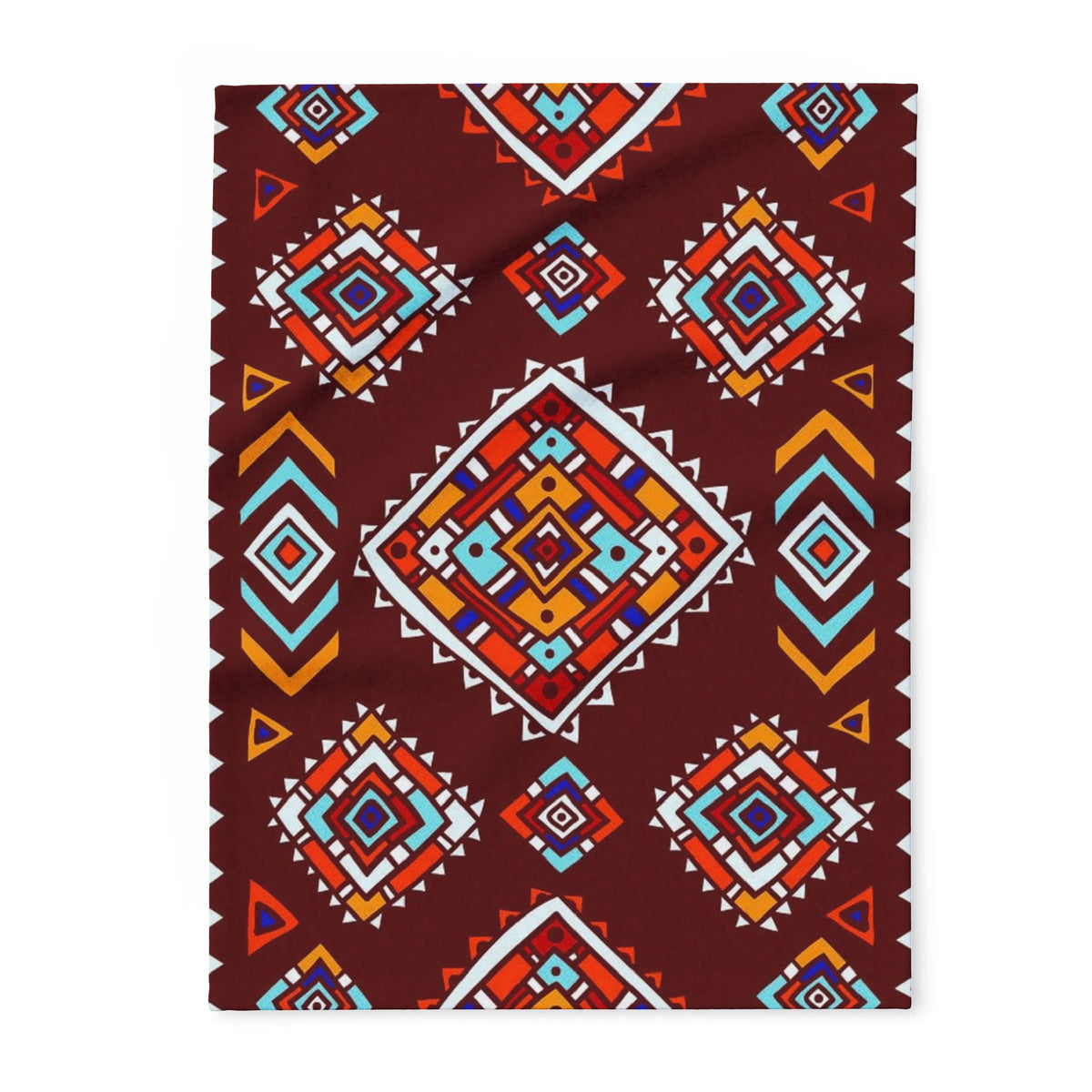 Southwestern Diamond Pattern Arctic Fleece Blanket | Aztec Geometric Throw