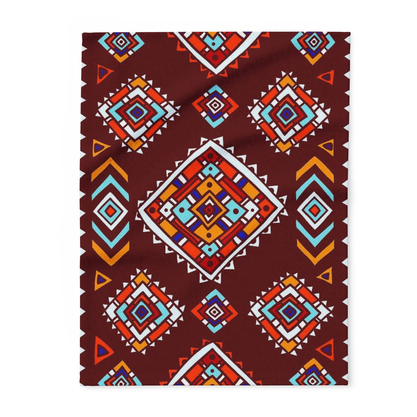 Southwestern Diamond Pattern Arctic Fleece Blanket | Aztec Geometric Throw