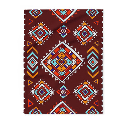 Southwestern Diamond Pattern Arctic Fleece Blanket | Aztec Geometric Throw