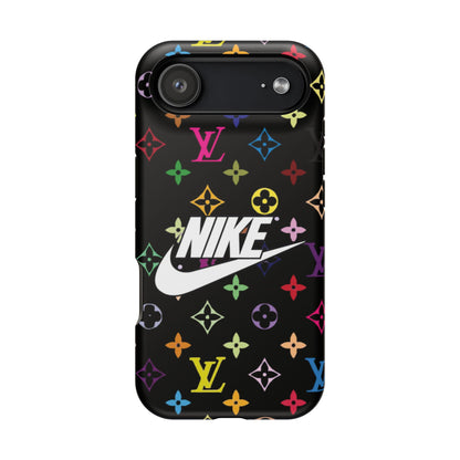Rainbow Monogram Pattern Phone Case | Impact-Resistant Case