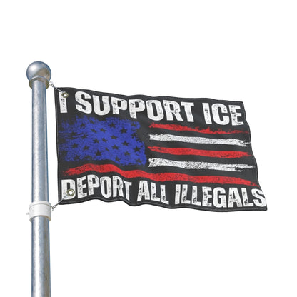 I Support Ice Double Sided Flag Trump