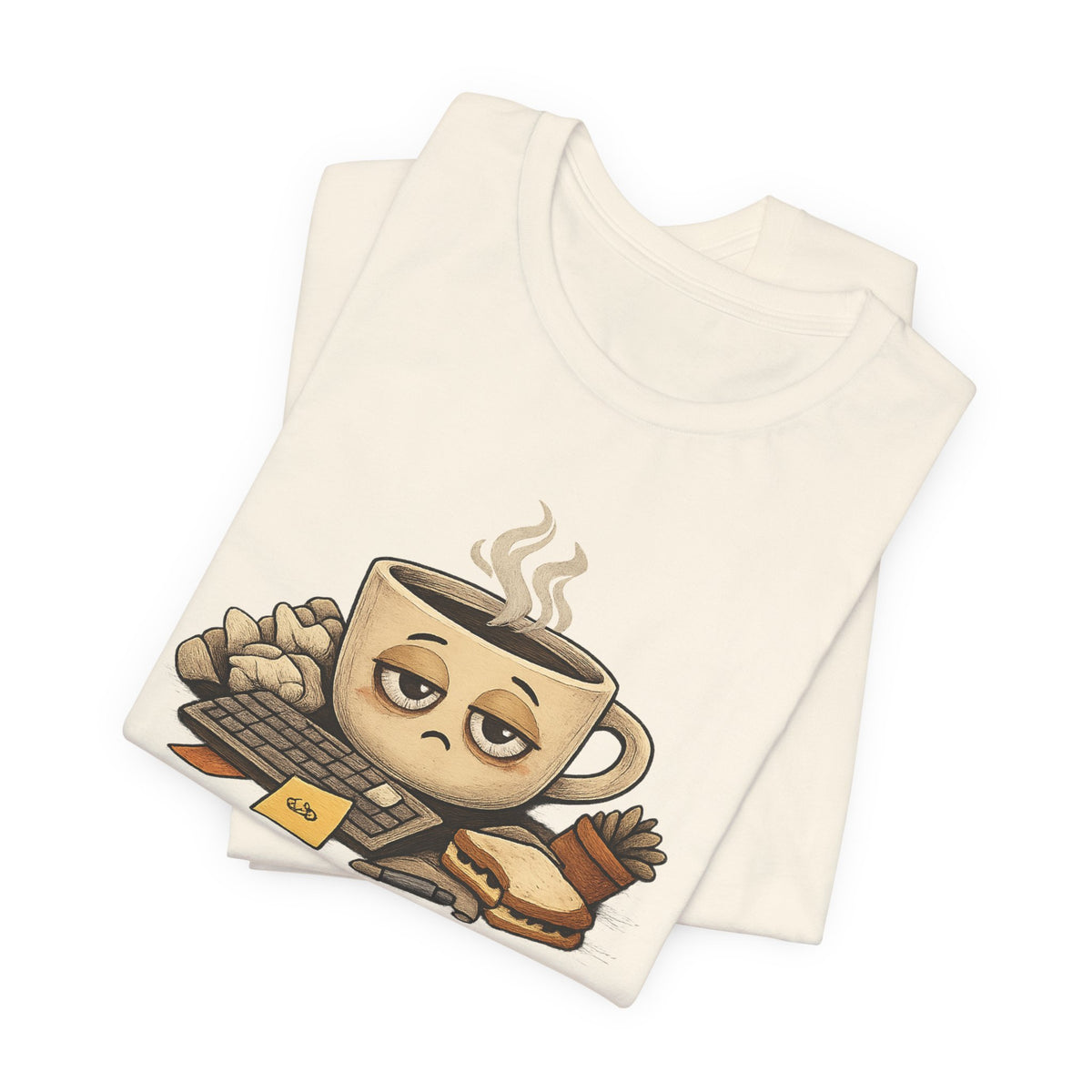 Tired Coffee Cup Tee | burnout, mental health humor