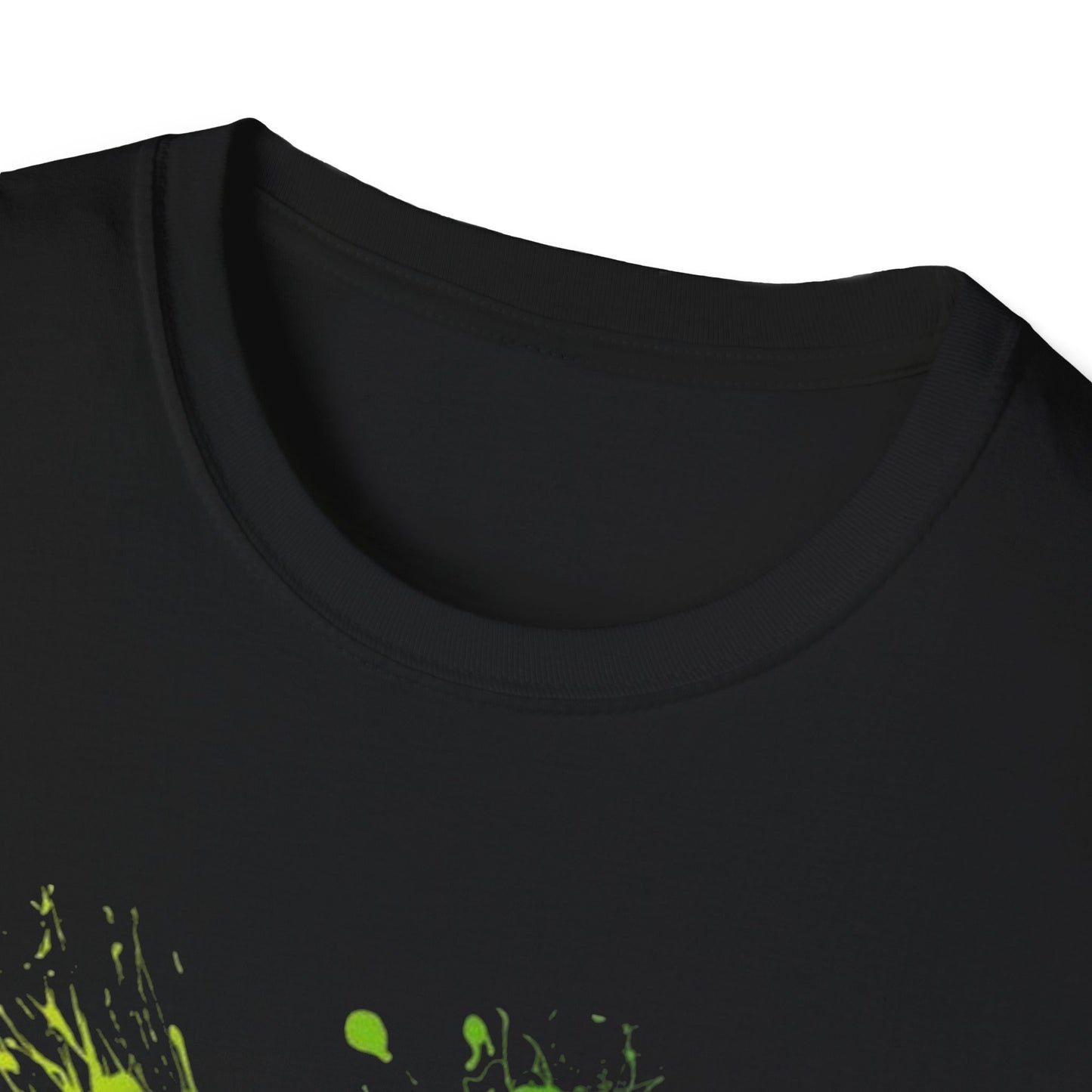 Fox Head Splash T-Shirt | Neon Green Paint Splatter