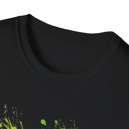 Fox Head Splash T-Shirt | Neon Green Paint Splatter