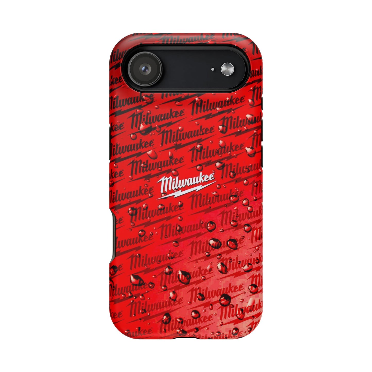 Red Script Logo Pattern phone case | Impact-Resistant Case