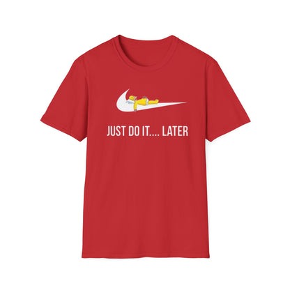 Just Do It... Later T-Shirt | Sleeping Sloth Parody, Funny Lazy Tee