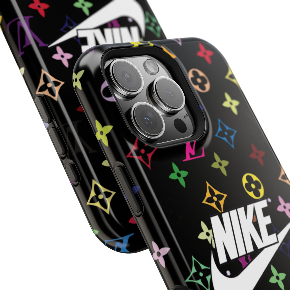 Rainbow Monogram Pattern Phone Case | Impact-Resistant Case