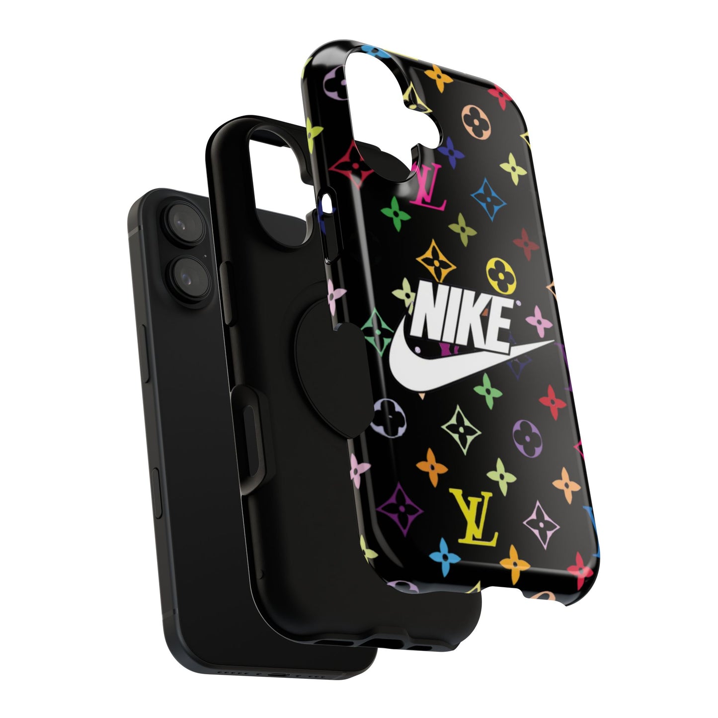Rainbow Monogram Pattern Phone Case | Impact-Resistant Case