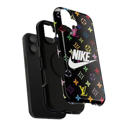 Rainbow Monogram Pattern Phone Case | Impact-Resistant Case