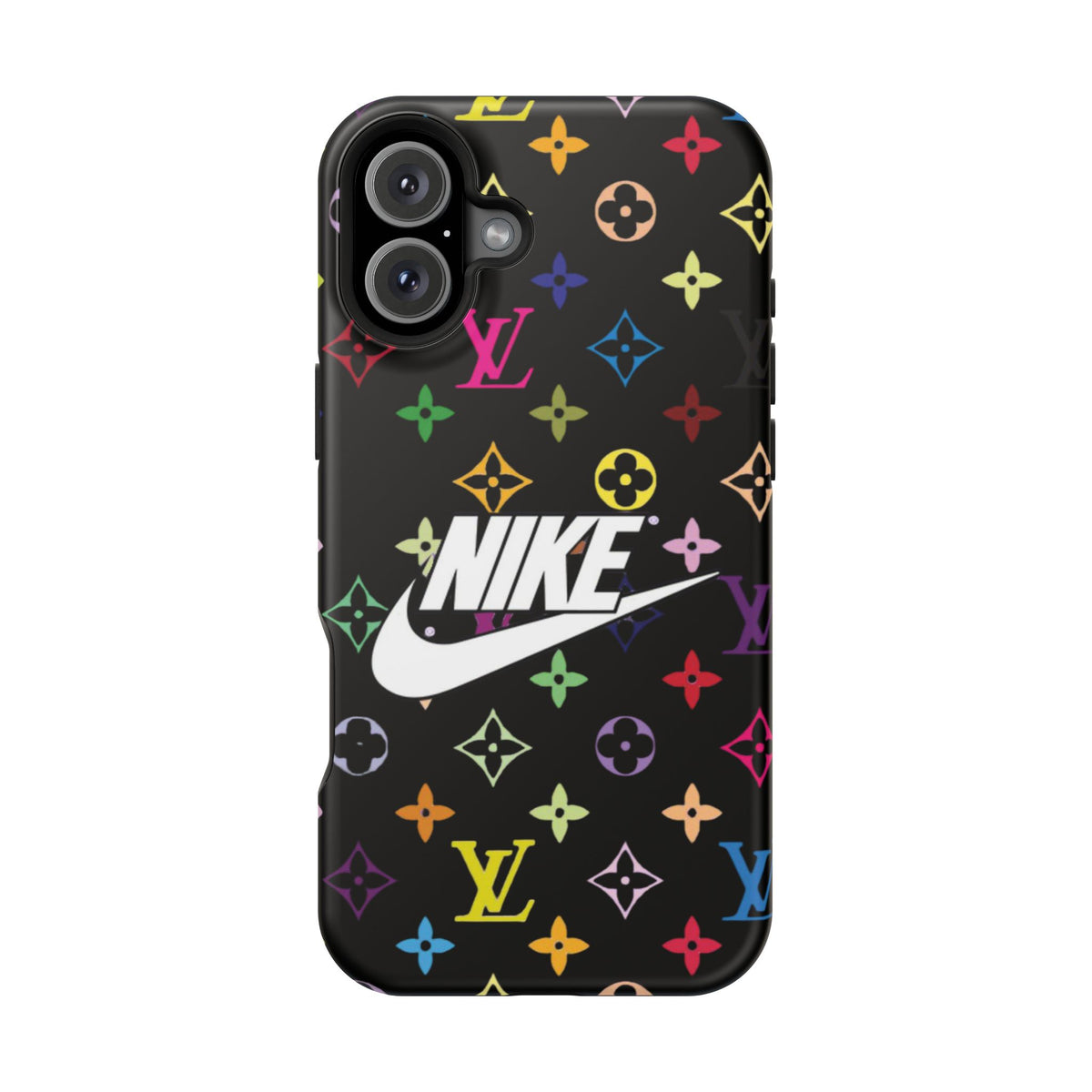Rainbow Monogram Pattern Phone Case | Impact-Resistant Case