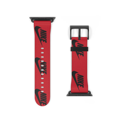 Nike Logo Pattern Watch Band | Red Sport Apple Watch Strap