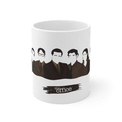 The Office Minimalist Cast 11oz White Mug — TV Show Fan Coffee Cup