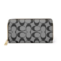 Monogram Pattern Zipper Wallet | Grey Signature Print