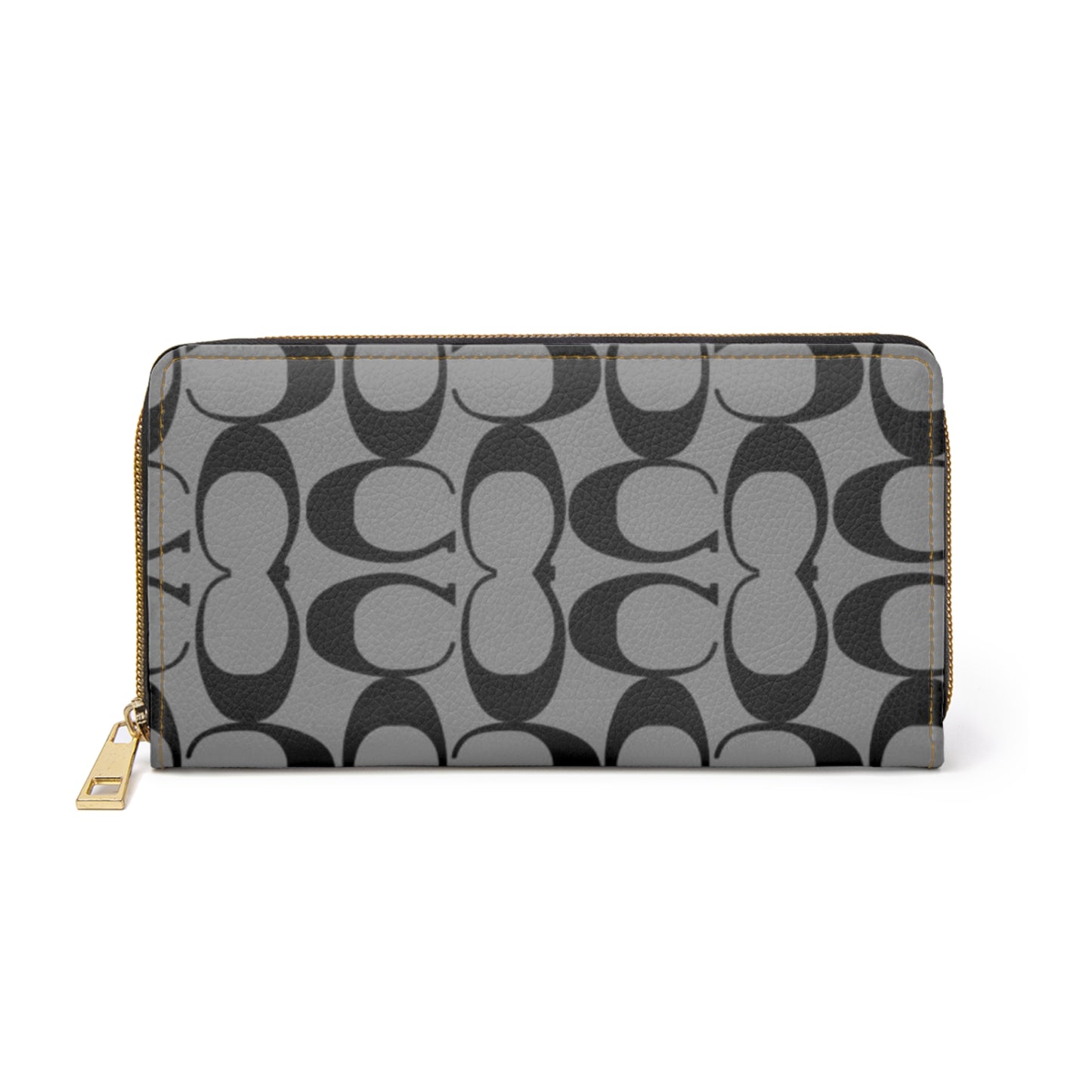 Monogram Pattern Zipper Wallet | Grey Signature Print