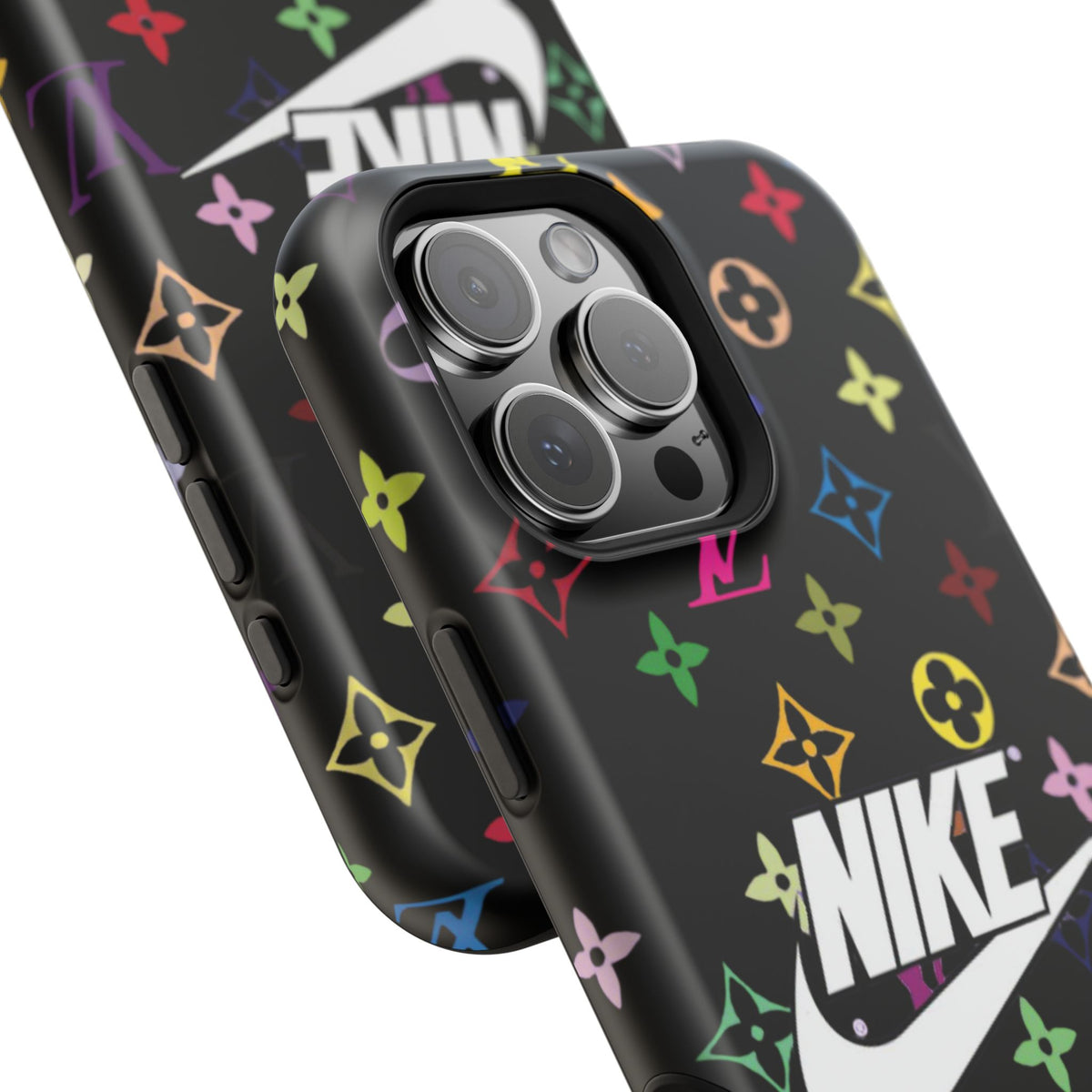 Rainbow Monogram Pattern Phone Case | Impact-Resistant Case