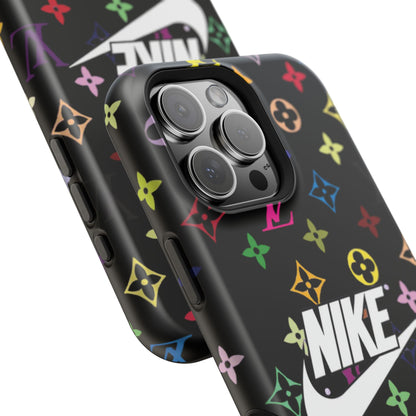 Rainbow Monogram Pattern Phone Case | Impact-Resistant Case