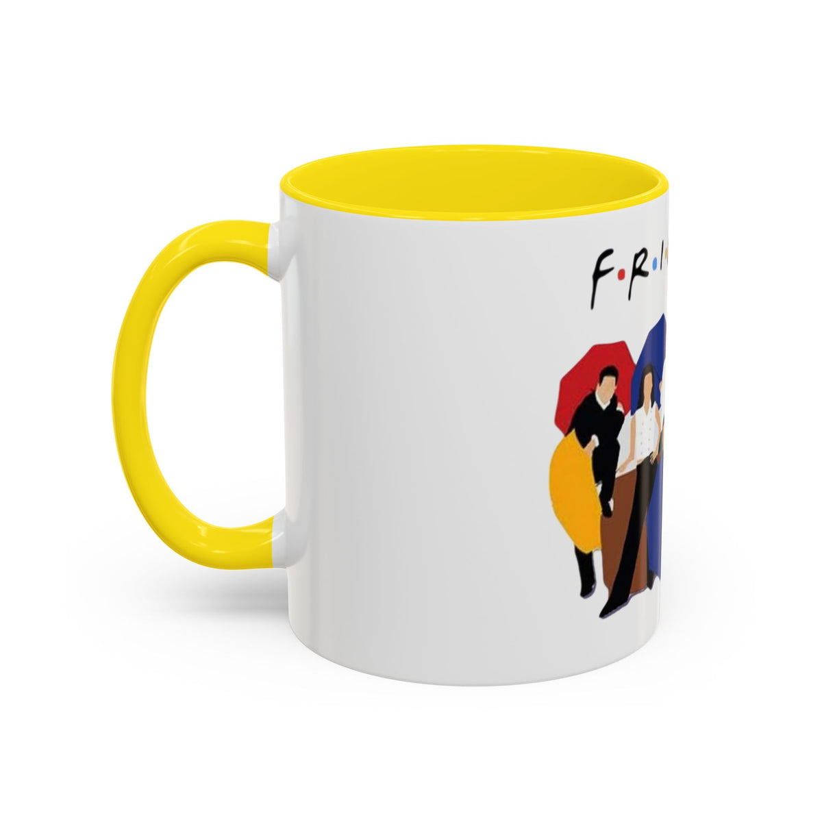 Friends TV Show Inspired Coffee Mug — Cast Silhouette with Umbrellas, 11/15oz Accent Mug