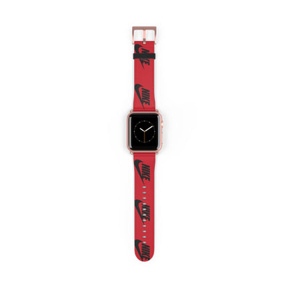 Nike Logo Pattern Watch Band | Red Sport Apple Watch Strap