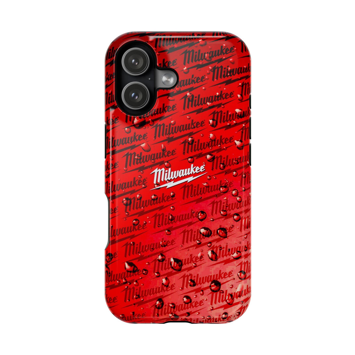 Red Script Logo Pattern phone case | Impact-Resistant Case