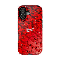 Red Script Logo Pattern phone case | Impact-Resistant Case