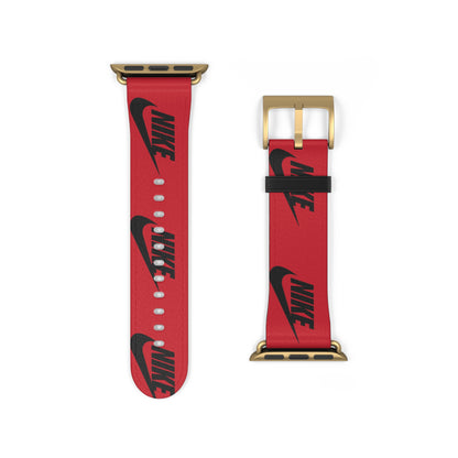 Nike Logo Pattern Watch Band | Red Sport Apple Watch Strap