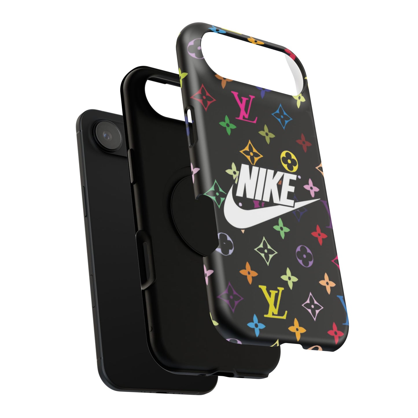 Rainbow Monogram Pattern Phone Case | Impact-Resistant Case
