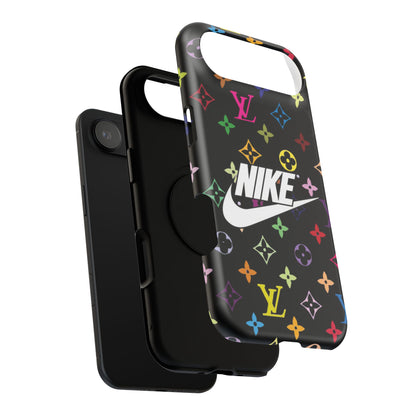 Rainbow Monogram Pattern Phone Case | Impact-Resistant Case