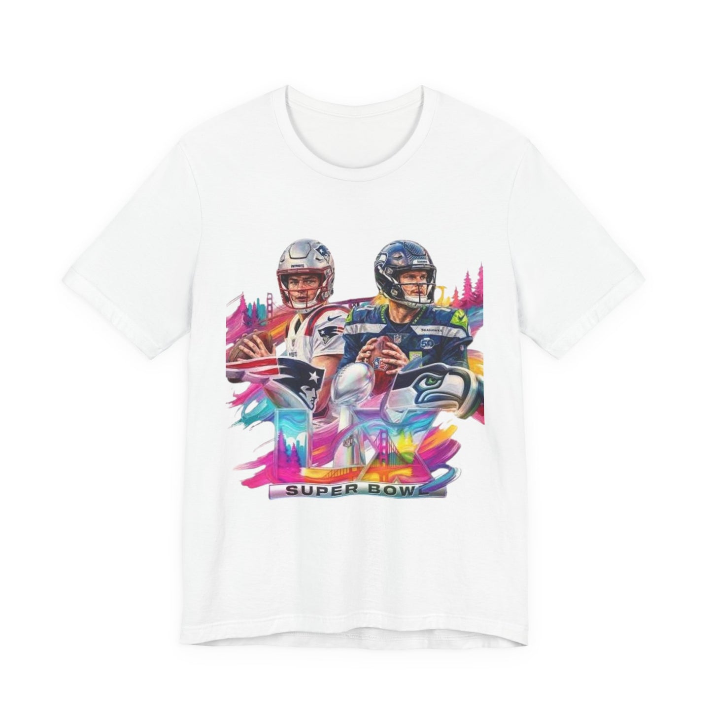 Super Bowl LVII Quarterbacks Graphic Tee — Colorful Game Day Fan Shirt
