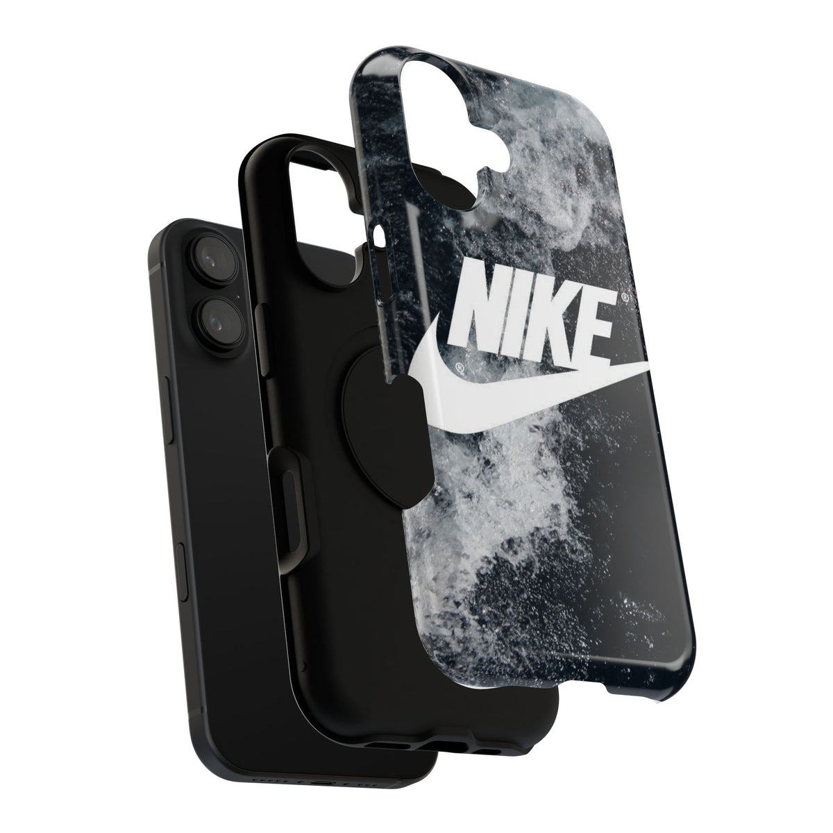Nike Swoosh Marble iPhone Case | Impact-Resistant Case