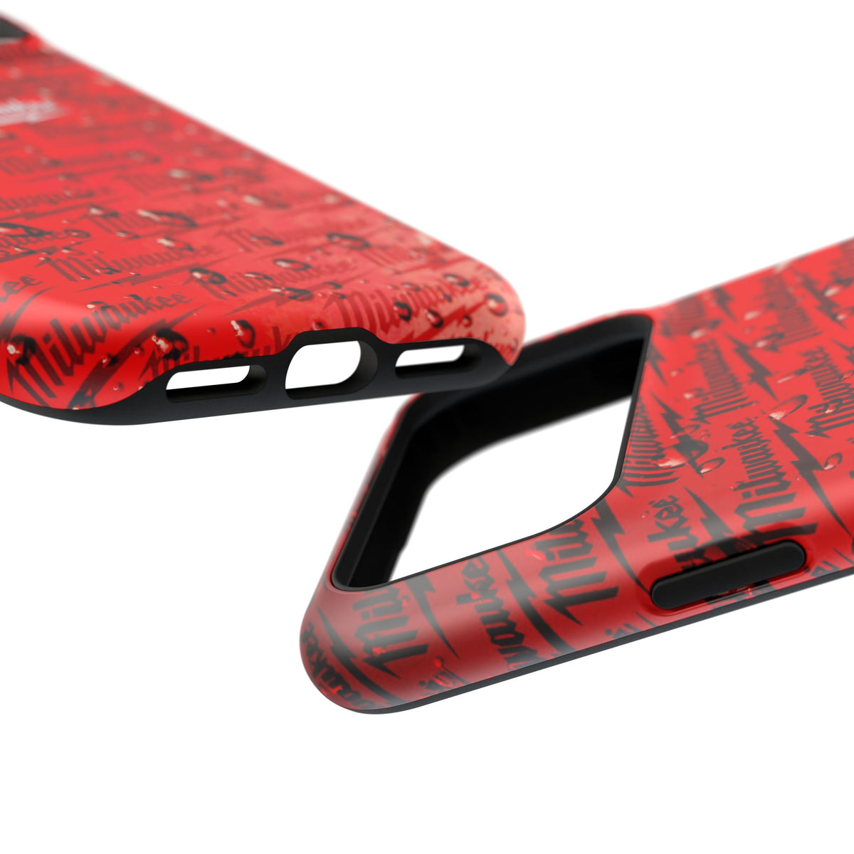Red Script Logo Pattern phone case | Impact-Resistant Case