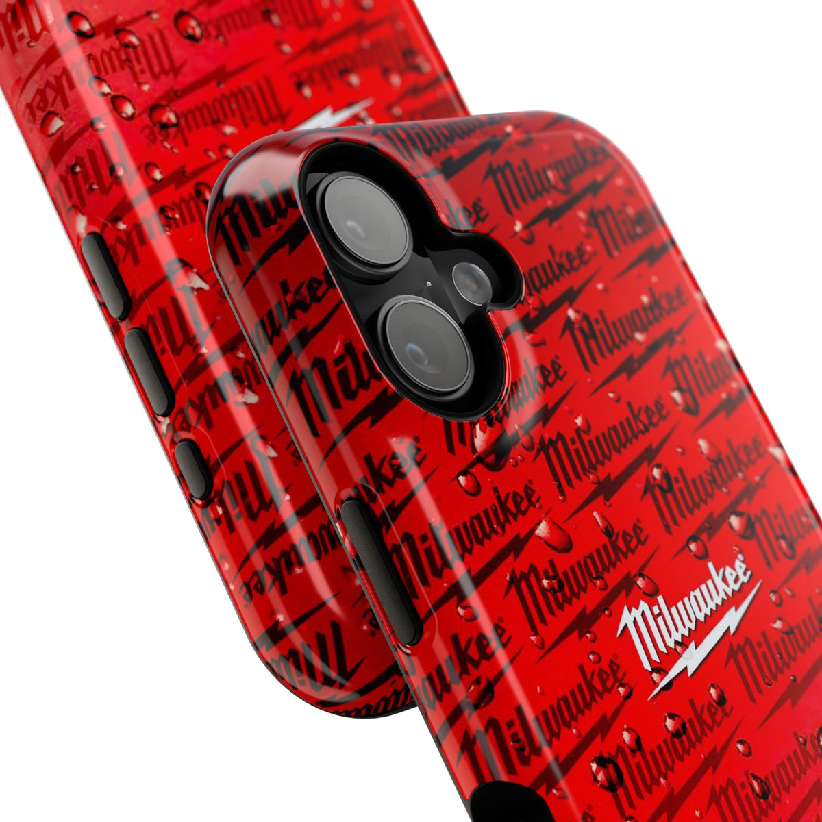 Red Script Logo Pattern phone case | Impact-Resistant Case