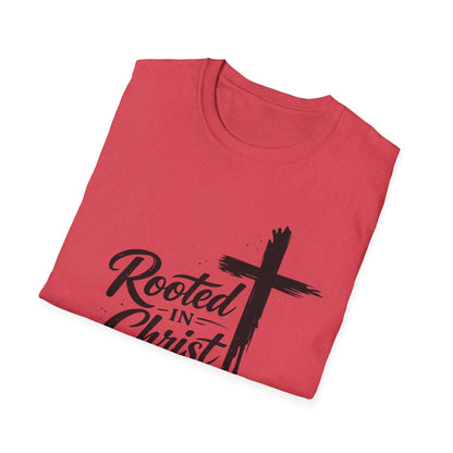 Rooted in Christ T-Shirt | Cross Faith Religious Tee