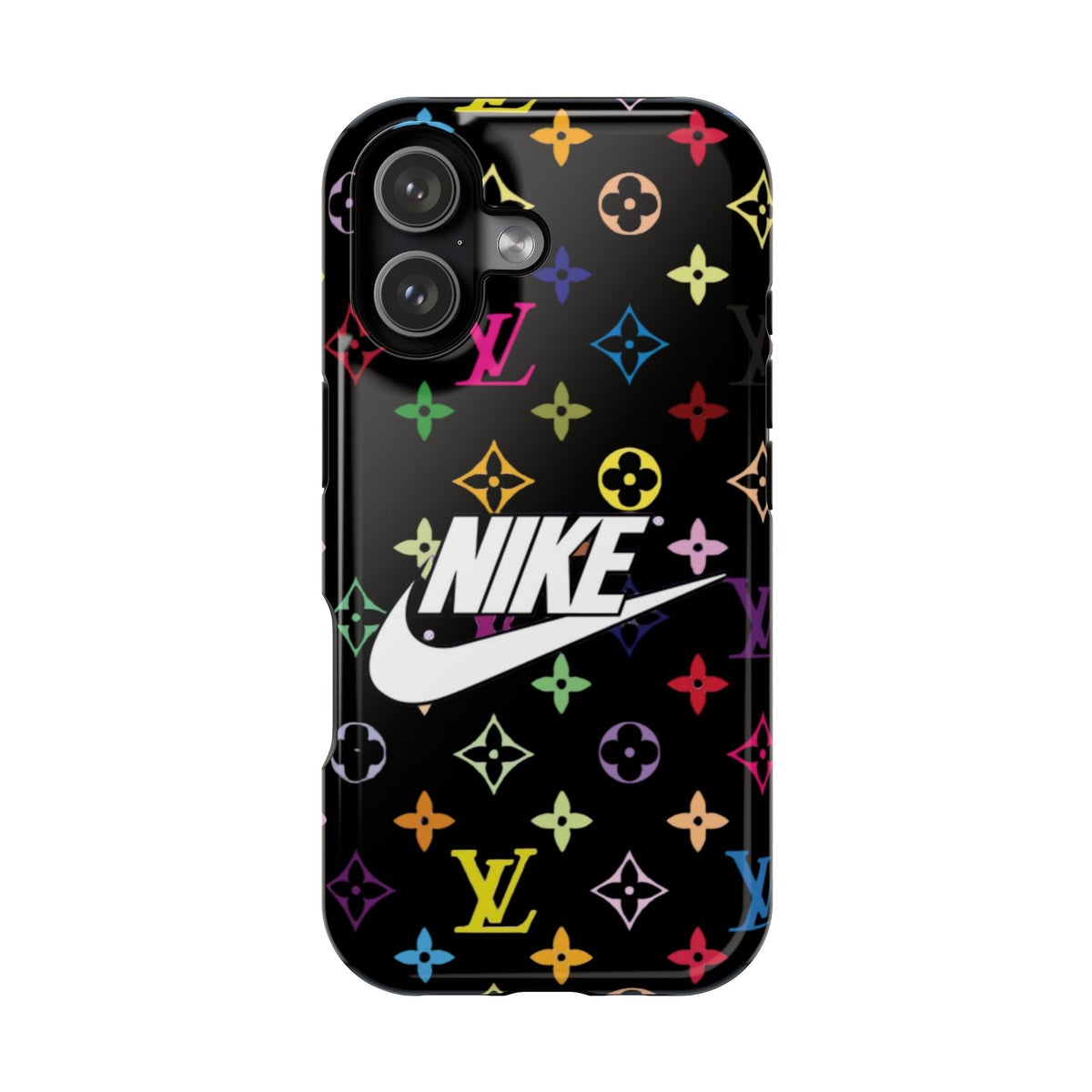 Rainbow Monogram Pattern Phone Case | Impact-Resistant Case