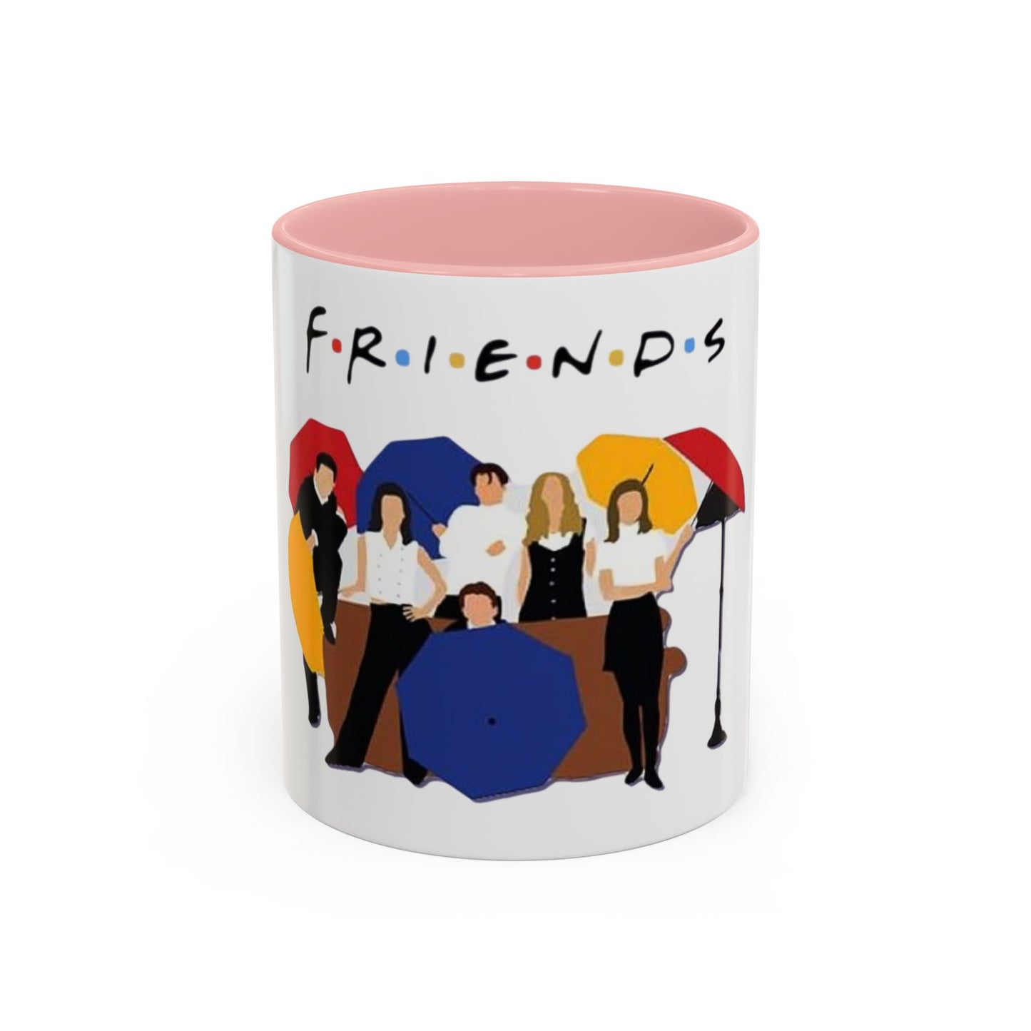 Friends TV Show Inspired Coffee Mug — Cast Silhouette with Umbrellas, 11/15oz Accent Mug