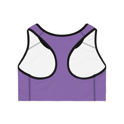 Rainbow Brushstroke Swoosh Sports Bra | Purple Athletic Crop