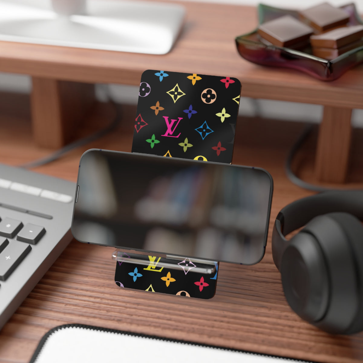Rainbow Monogram Pattern Mobile Stand