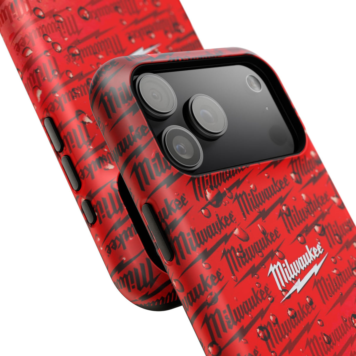 Red Script Logo Pattern phone case | Impact-Resistant Case