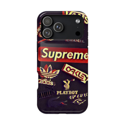 Supreme Impact-Resistant Phone Case — Streetwear Logo Collage
