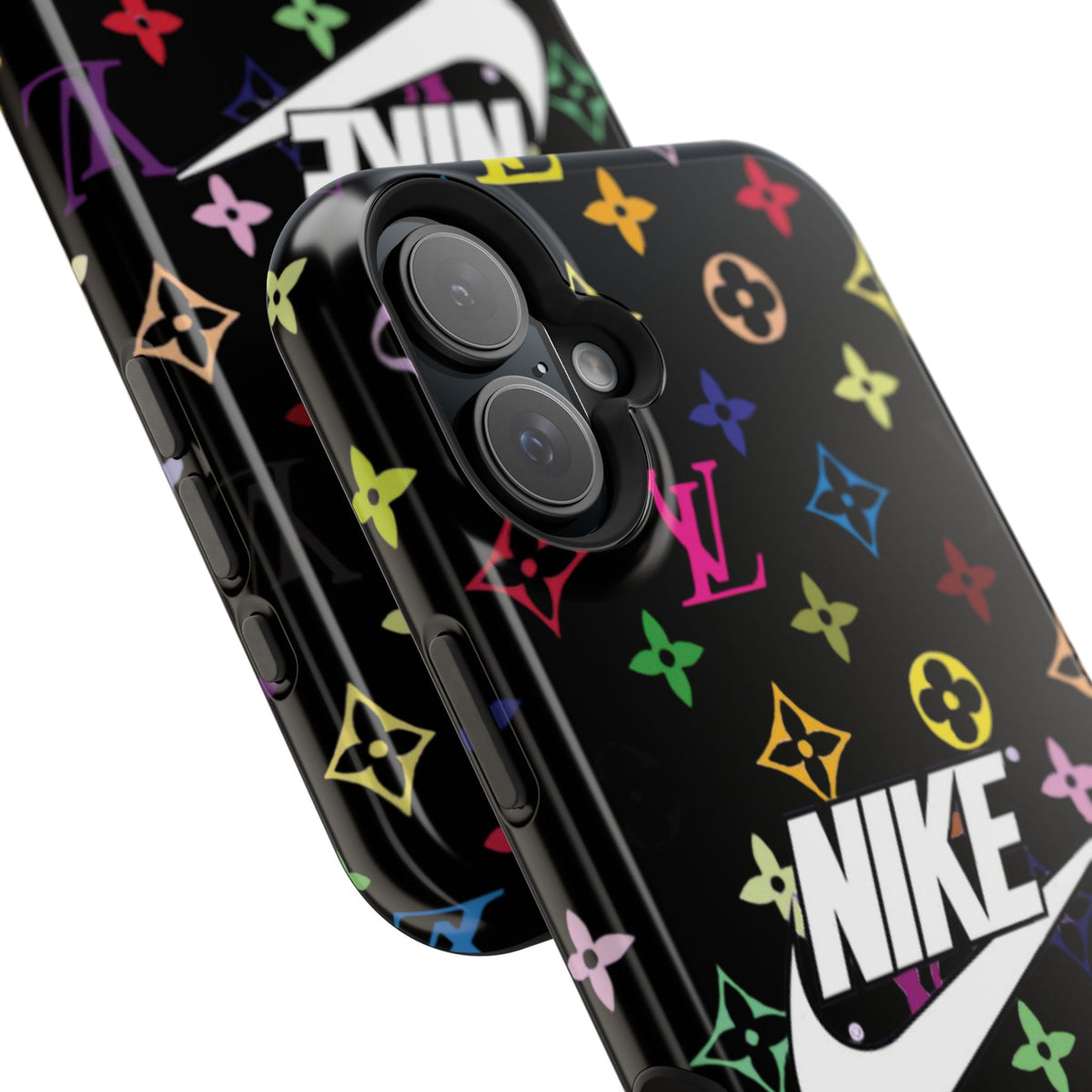 Rainbow Monogram Pattern Phone Case | Impact-Resistant Case