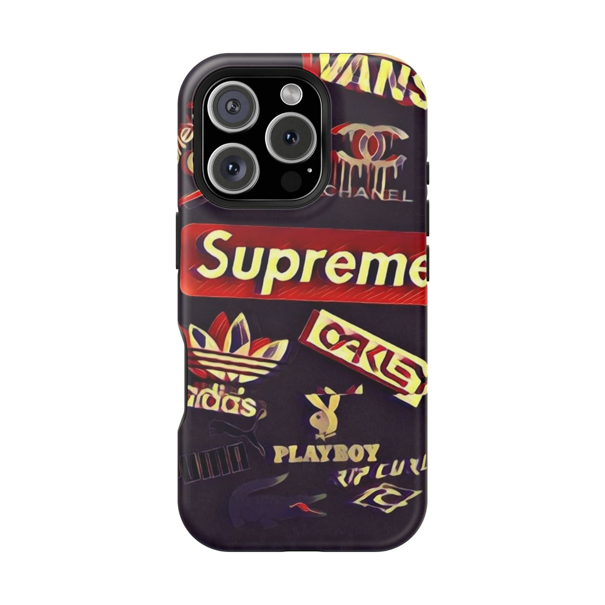 Supreme Impact-Resistant Phone Case — Streetwear Logo Collage