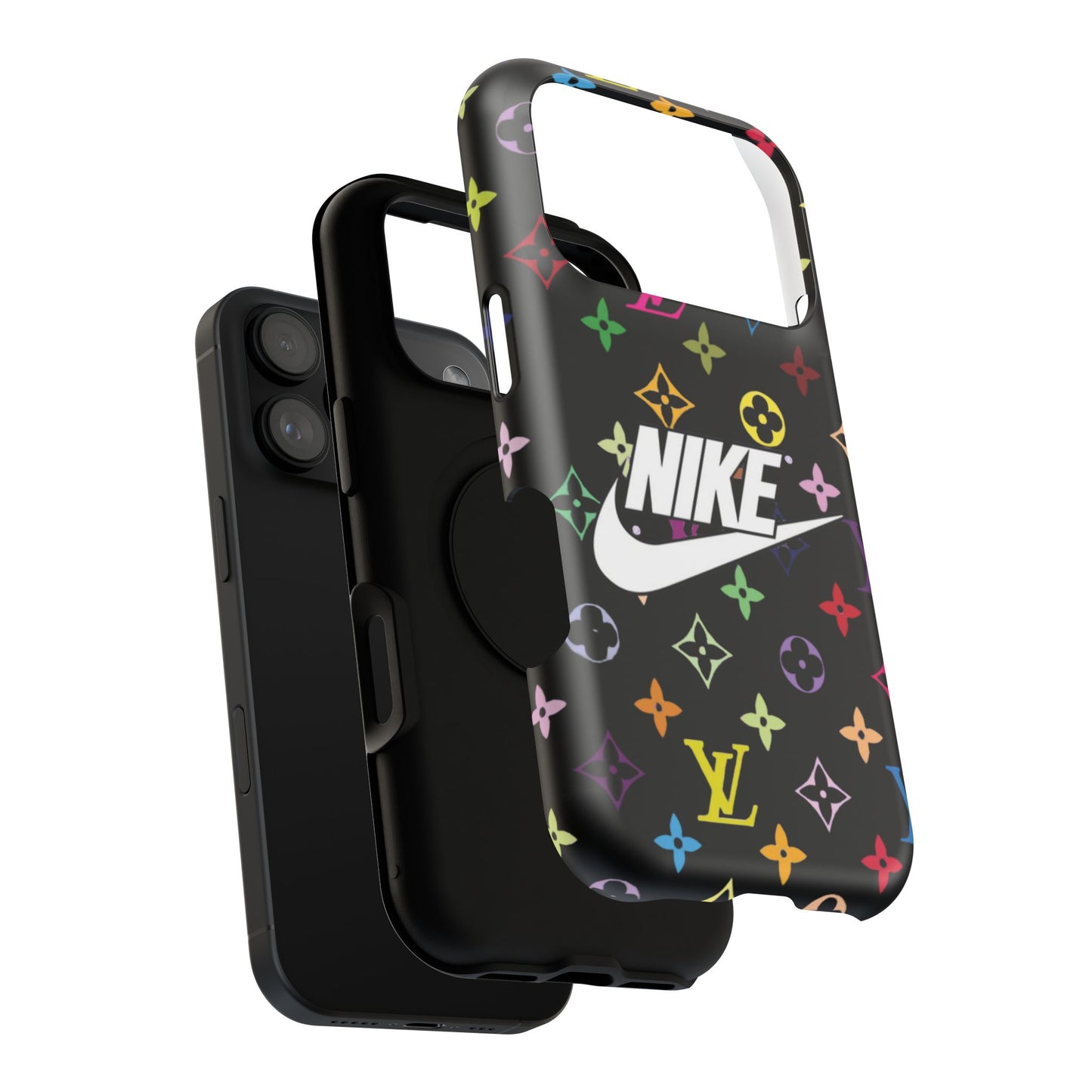 Rainbow Monogram Pattern Phone Case | Impact-Resistant Case
