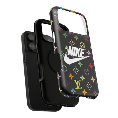 Rainbow Monogram Pattern Phone Case | Impact-Resistant Case