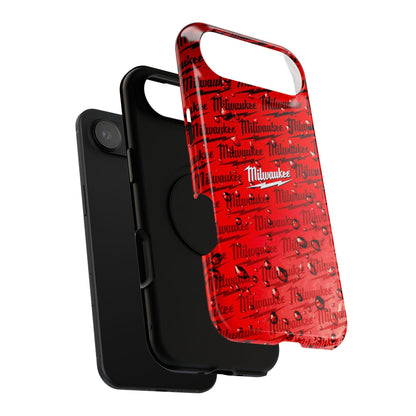 Red Script Logo Pattern phone case | Impact-Resistant Case